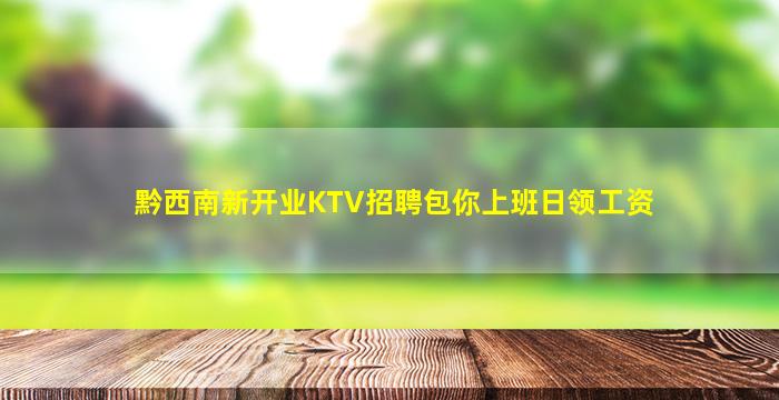 黔西南新开业KTV招聘包你上班日领工资